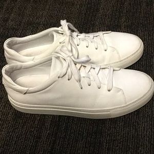 MGEMI White Italian Leather Sneakers